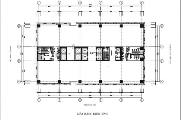 Mặt bằng điển hình tòa nhà BIDV Tower 194 Trần Quang Khải Mặt bằng điển hình tòa nhà BIDV Tower 194 Trần Quang Khải
